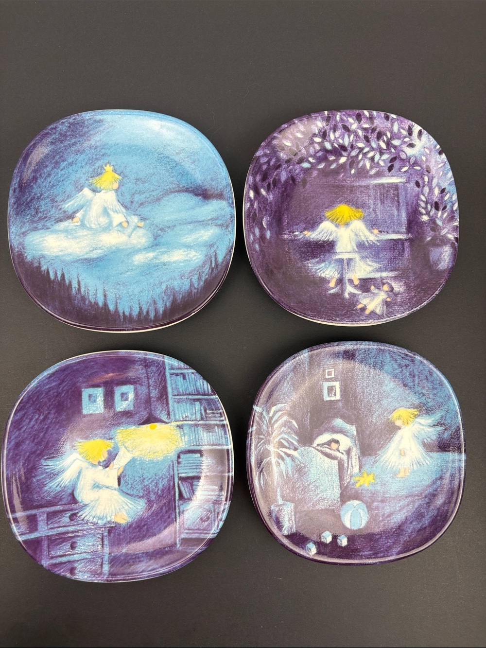 4 Arabia Finland Decorative Angel Plates “Give us angels”